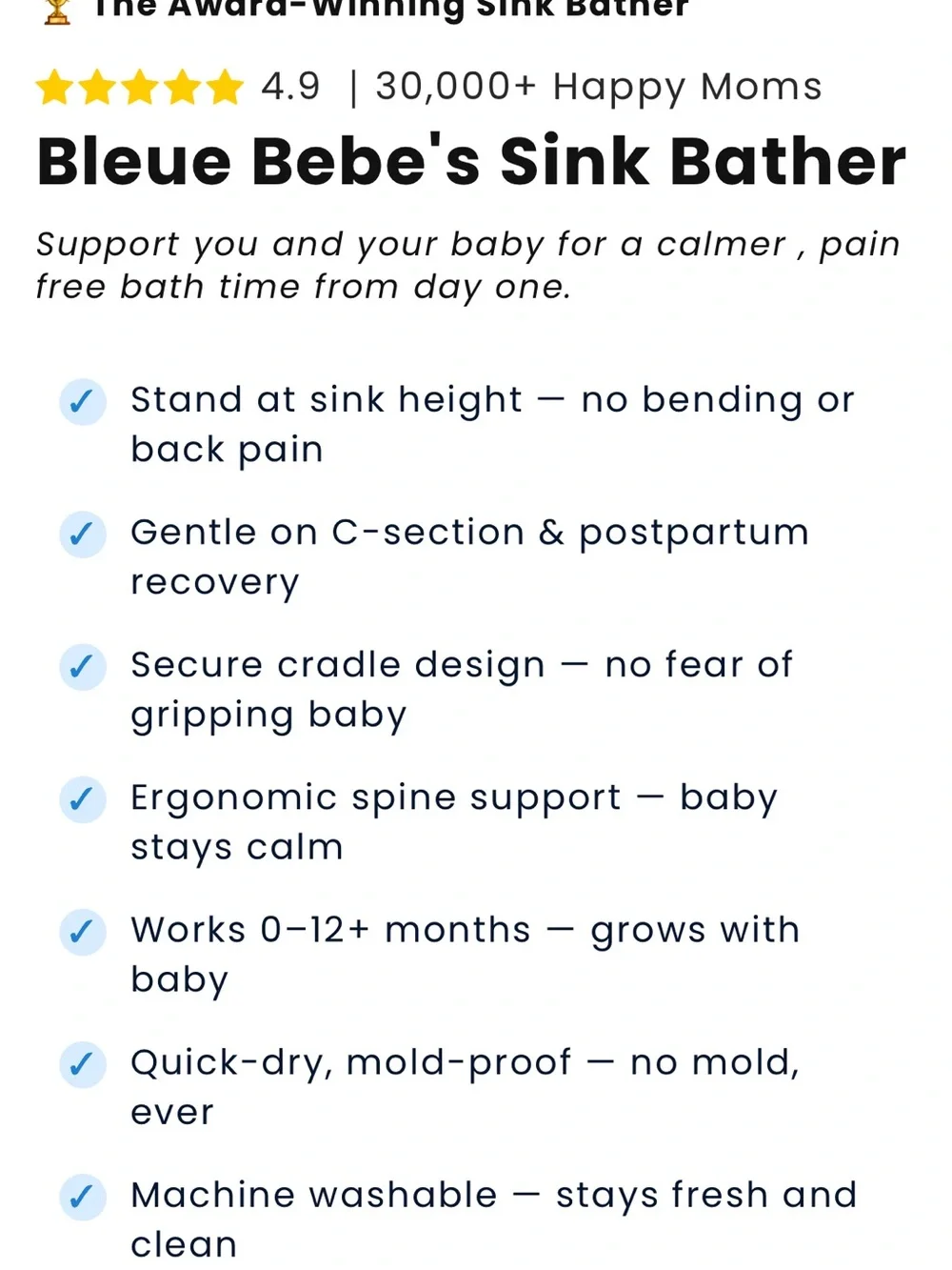 Soft Sink Baby Bath - Light Blue